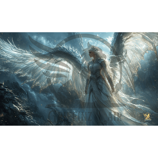 Angels Gaze Playmat 14 in x 24 in - High-Quality, Vibrant Colors with Stitched Edges
