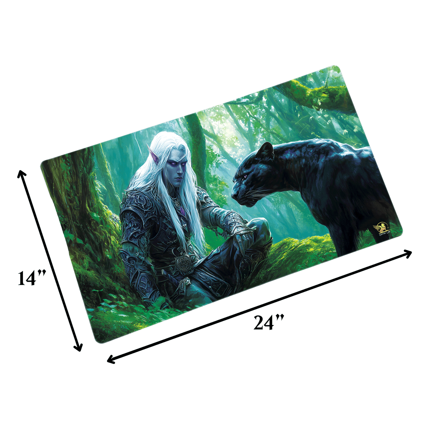 Skeleton Sentry #2 Playmat 14 in x 24 in - High-Quality, Vibrant Colors with Stitched Edges